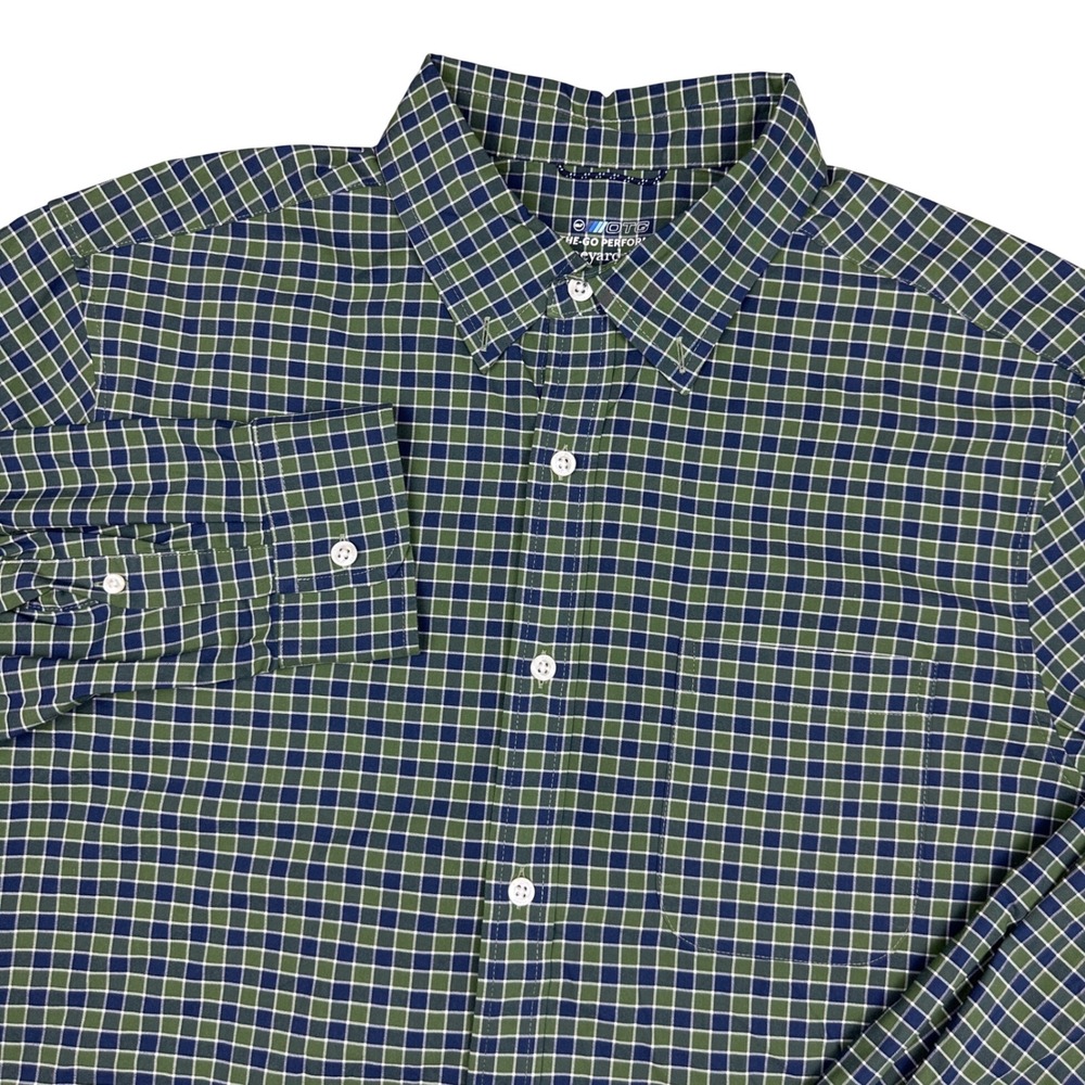 Vineyard Vines Mens Large OTG Performance Shirt Green Navy Plaid Button Down L